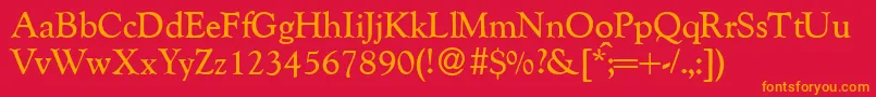 GoudycatalogueRegularDb Font – Orange Fonts on Red Background