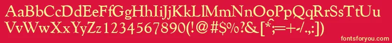 GoudycatalogueRegularDb Font – Yellow Fonts on Red Background