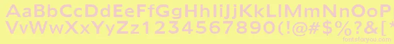 AdamsNormal-fontti – vaaleanpunaiset fontit keltaisella taustalla