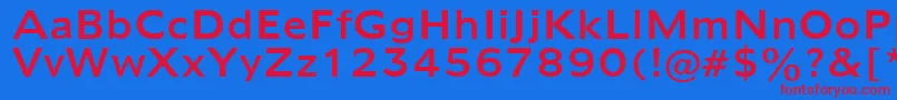 AdamsNormal Font – Red Fonts on Blue Background