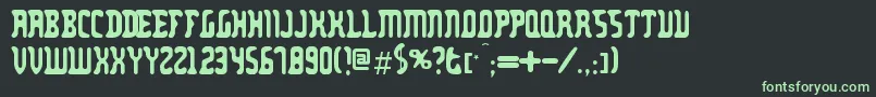 ZodillinRegular-fontti – vihreät fontit mustalla taustalla
