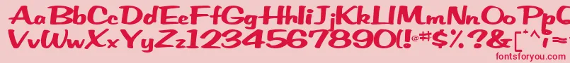 フォントEmRegularTtnorm – ピンクの背景に赤い文字
