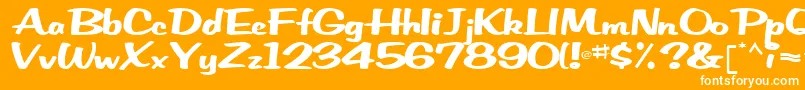 EmRegularTtnorm-Schriftart – Weiße Schriften auf orangefarbenem Hintergrund