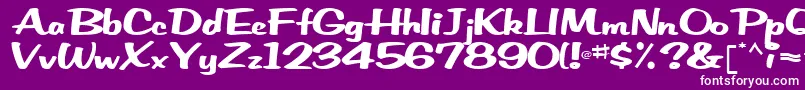 フォントEmRegularTtnorm – 紫の背景に白い文字