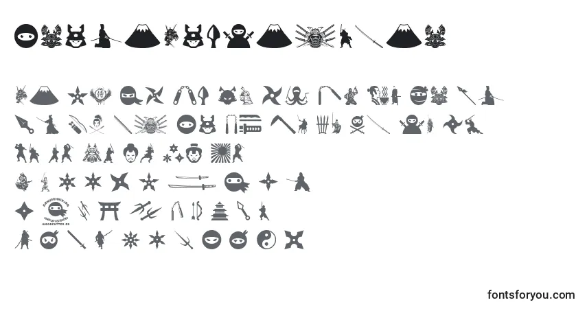 Czcionka NinjaAndSamurai – alfabet, cyfry, specjalne znaki