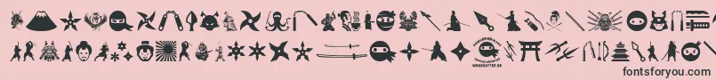 NinjaAndSamurai Font – Black Fonts on Pink Background