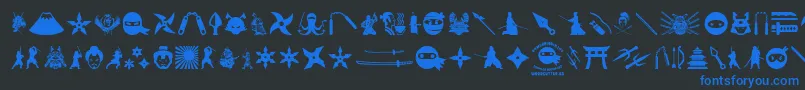 Więcej informacji o czcionce NinjaAndSamurai Czcionka NinjaAndSamurai – niebieskie czcionki na czarnym tle