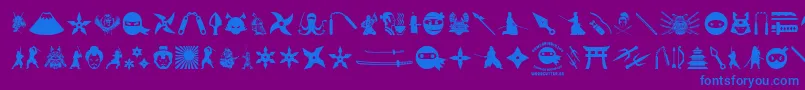 NinjaAndSamurai Font – Blue Fonts on Purple Background