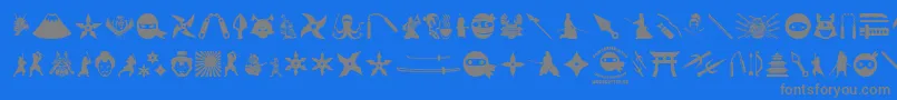 fuente NinjaAndSamurai – Fuentes Grises Sobre Fondo Azul