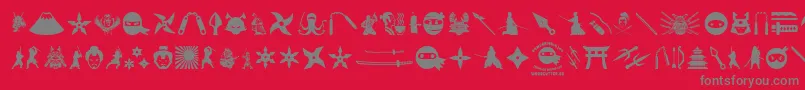 NinjaAndSamurai Font – Gray Fonts on Red Background