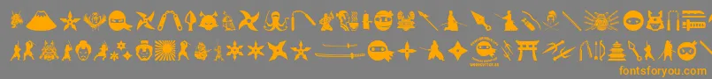 NinjaAndSamurai Font – Orange Fonts on Gray Background