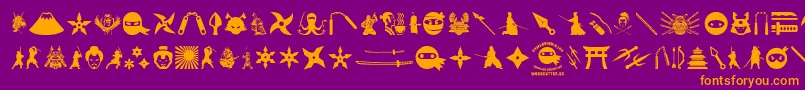 NinjaAndSamurai Font – Orange Fonts on Purple Background