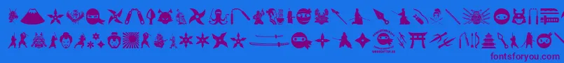 NinjaAndSamurai Font – Purple Fonts on Blue Background