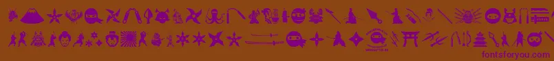 NinjaAndSamurai Font – Purple Fonts on Brown Background