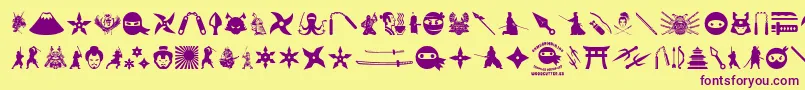 NinjaAndSamurai Font – Purple Fonts on Yellow Background