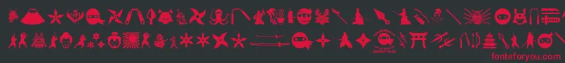 Weitere Informationen zur NinjaAndSamurai-Schriftart NinjaAndSamurai-Schriftart – Rote Schriften auf schwarzem Hintergrund