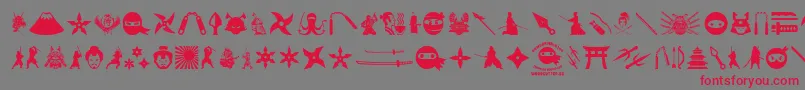 NinjaAndSamurai Font – Red Fonts on Gray Background