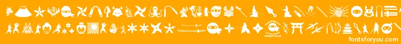 NinjaAndSamurai Font – White Fonts on Orange Background