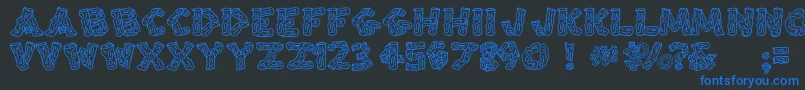 SplintersJl Font – Blue Fonts on Black Background