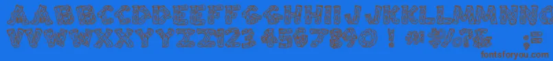 SplintersJl Font – Brown Fonts on Blue Background