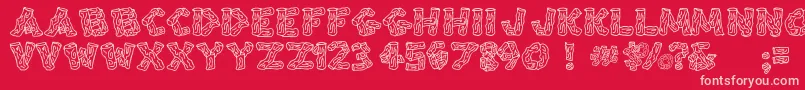 SplintersJl Font – Pink Fonts on Red Background