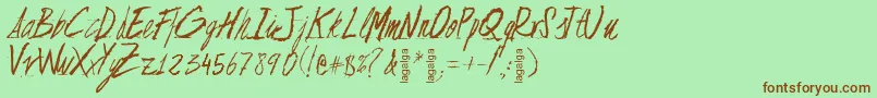 FlojaScript-Schriftart – Braune Schriften auf grünem Hintergrund