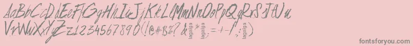 FlojaScript-Schriftart – Graue Schriften auf rosa Hintergrund