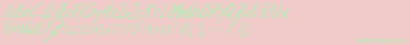 FlojaScript Font – Green Fonts on Pink Background