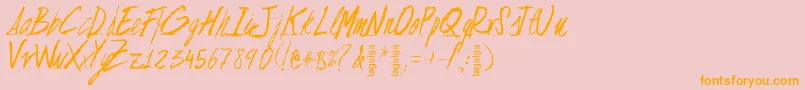 FlojaScript Font – Orange Fonts on Pink Background