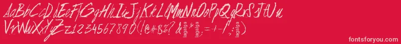 FlojaScript Font – Pink Fonts on Red Background