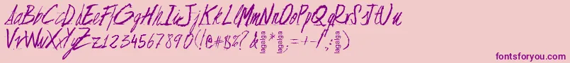 FlojaScript Font – Purple Fonts on Pink Background