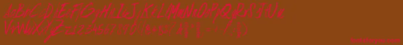 FlojaScript Font – Red Fonts on Brown Background