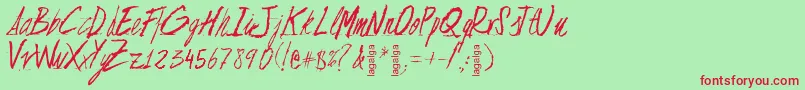 FlojaScript Font – Red Fonts on Green Background