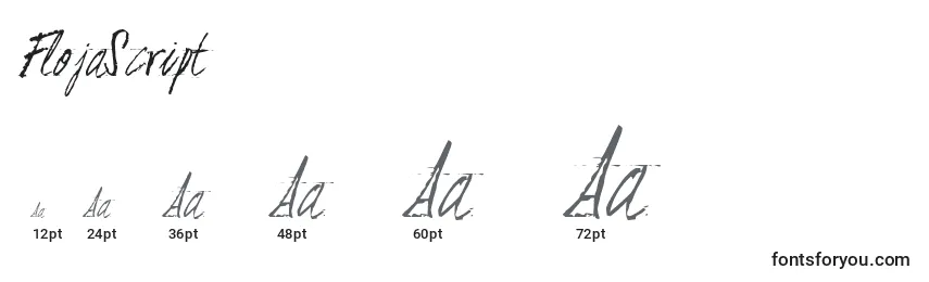 Größen der Schriftart FlojaScript