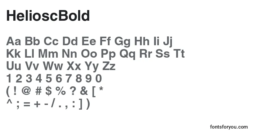Czcionka HelioscBold – alfabet, cyfry, specjalne znaki