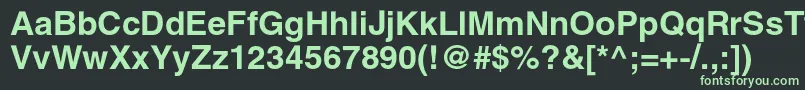 フォントHelioscBold – 黒い背景に緑の文字