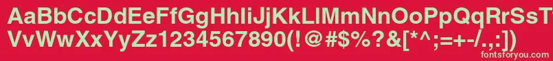 フォントHelioscBold – 赤い背景に緑の文字