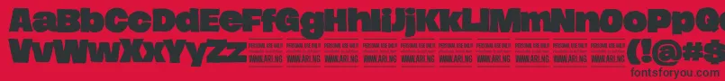 HierografsolidPersonal Font – Black Fonts on Red Background