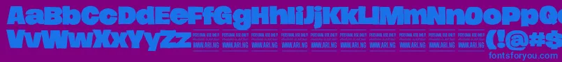HierografsolidPersonal Font – Blue Fonts on Purple Background