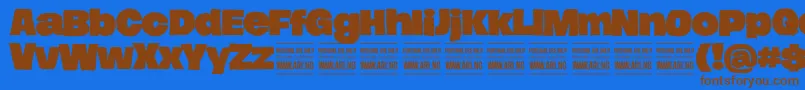 HierografsolidPersonal Font – Brown Fonts on Blue Background