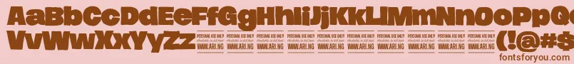 HierografsolidPersonal Font – Brown Fonts on Pink Background