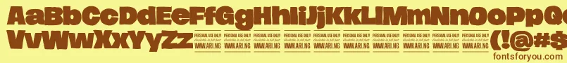 Fonte HierografsolidPersonal – fontes marrons em um fundo amarelo