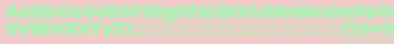 HierografsolidPersonal Font – Green Fonts on Pink Background