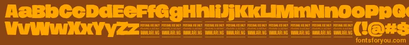 HierografsolidPersonal Font – Orange Fonts on Brown Background