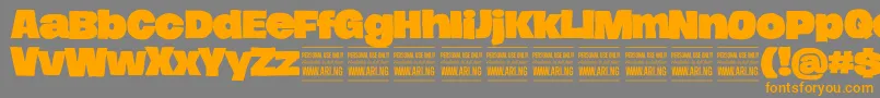 HierografsolidPersonal Font – Orange Fonts on Gray Background