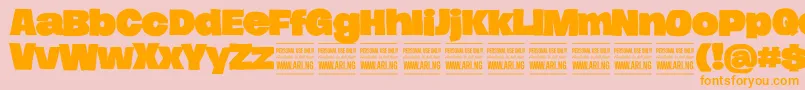 Fonte HierografsolidPersonal – fontes laranjas em um fundo rosa