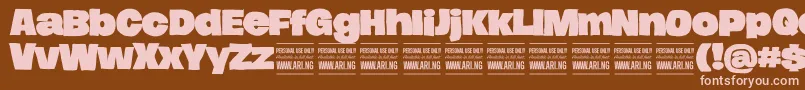 フォントHierografsolidPersonal – 茶色の背景にピンクのフォント