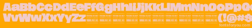 HierografsolidPersonal Font – Pink Fonts on Orange Background