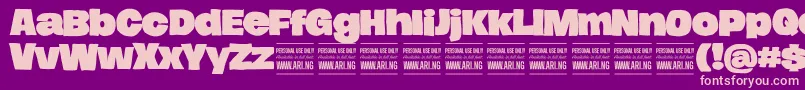 fuente HierografsolidPersonal – Fuentes Rosadas Sobre Fondo Morado