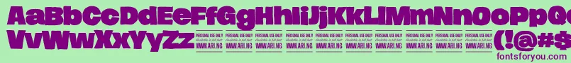 HierografsolidPersonal Font – Purple Fonts on Green Background